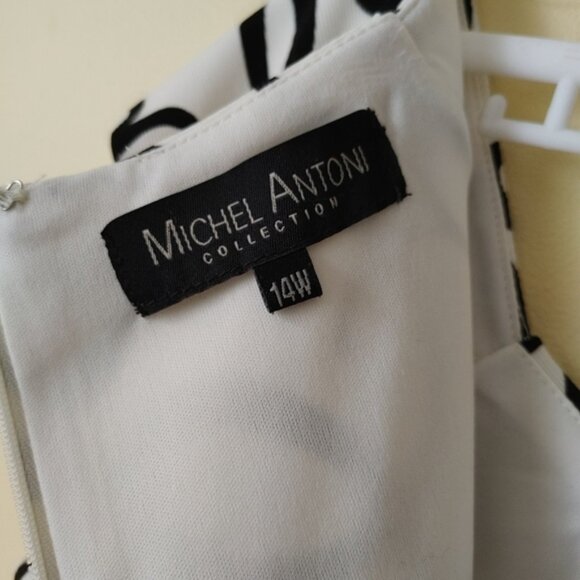 Michel Antoni Collection Black cream Dress size 14W - Picture 11 of 12